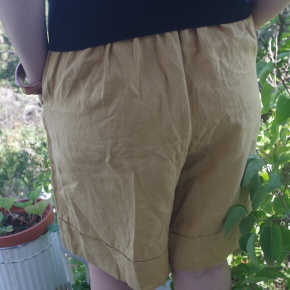Pure Linen By United Color Of Benetton Mustard Color Shorts - Picture 7 of 7